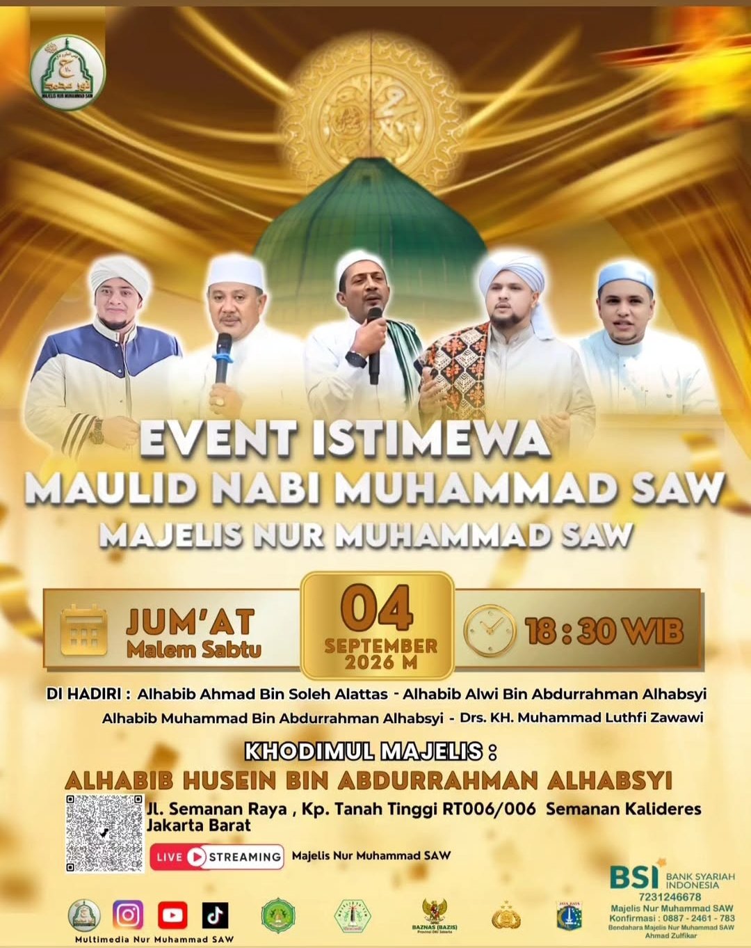 Event Istimewa Maulid Nabi SAW Majelis Nur Muhammad SAW, Alhabib Ahmad Bin Soleh…
