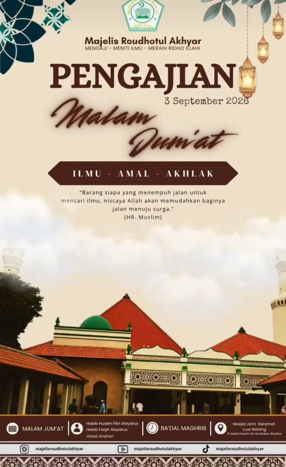 Pengajian Malam Jumat, Habib Husein Fikri Alaydrus dkk. (03-09-2026)