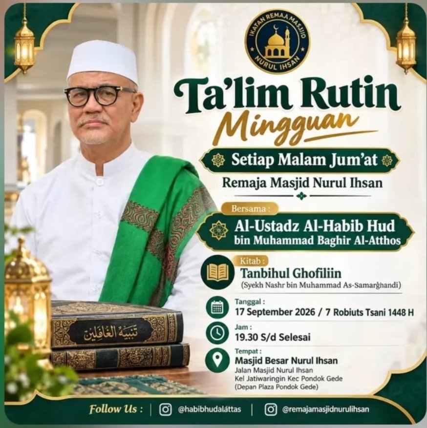 Talim Rutin Mingguan, Al-Ustadz Al-Habib Hud bin Muhammad Baghir Al-Atthos – Pondok…
