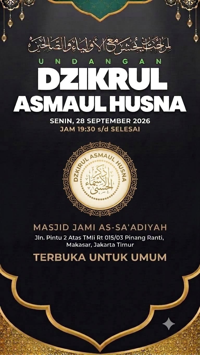 Dzikrul Asmaul Husna – Makasar, Jakarta Timur (28-09-2026)