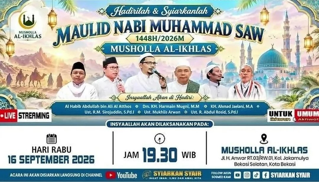 Maulid Nabi SAW 1448H2026M, Al Habib Abdullah bin Ali Al Atthos dkk. – Kota Bekasi…