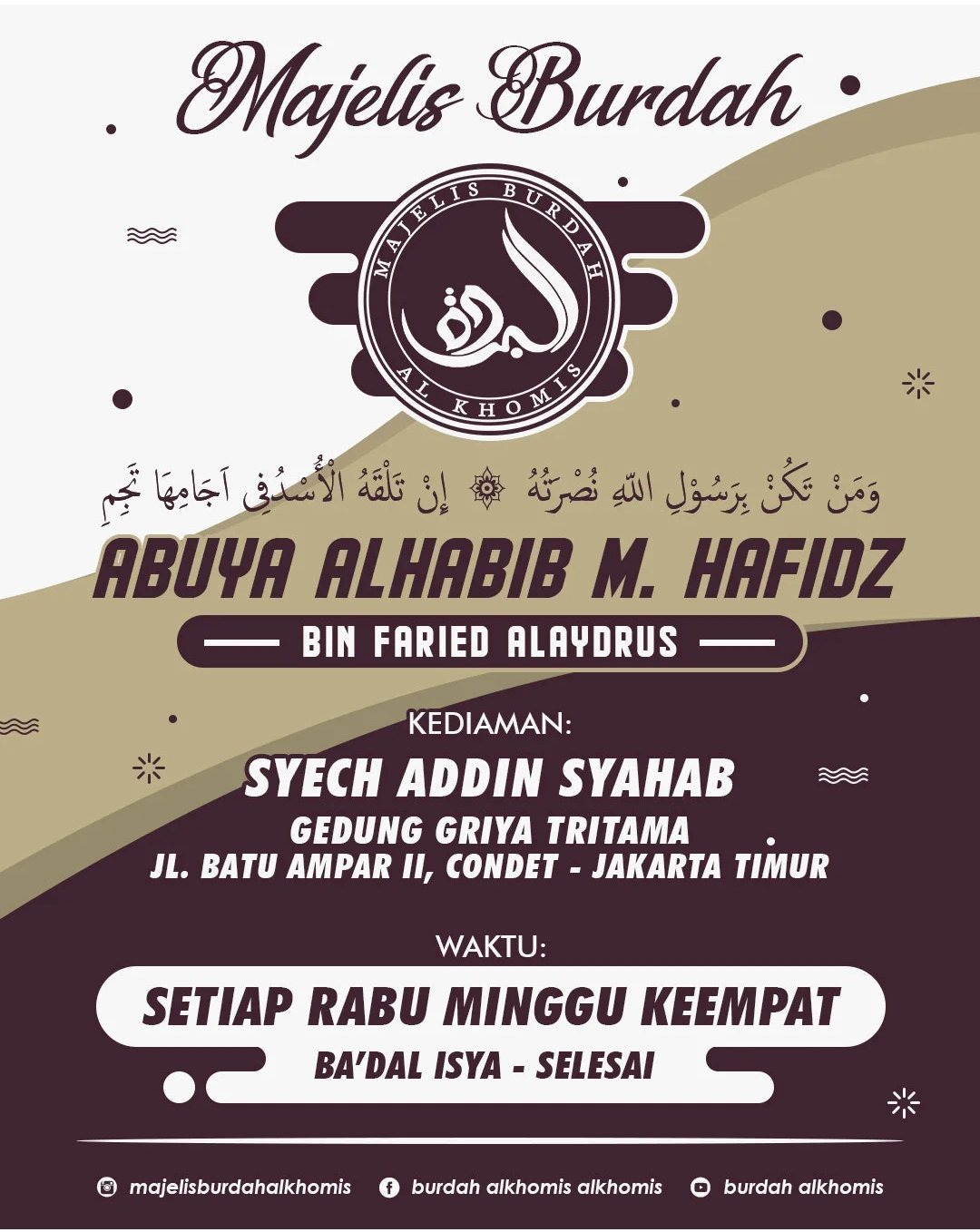 Majelis Burdah Al Khomis, Abuya Alhabib M. Hafidz bin Faried Alaydrus – Condet,…