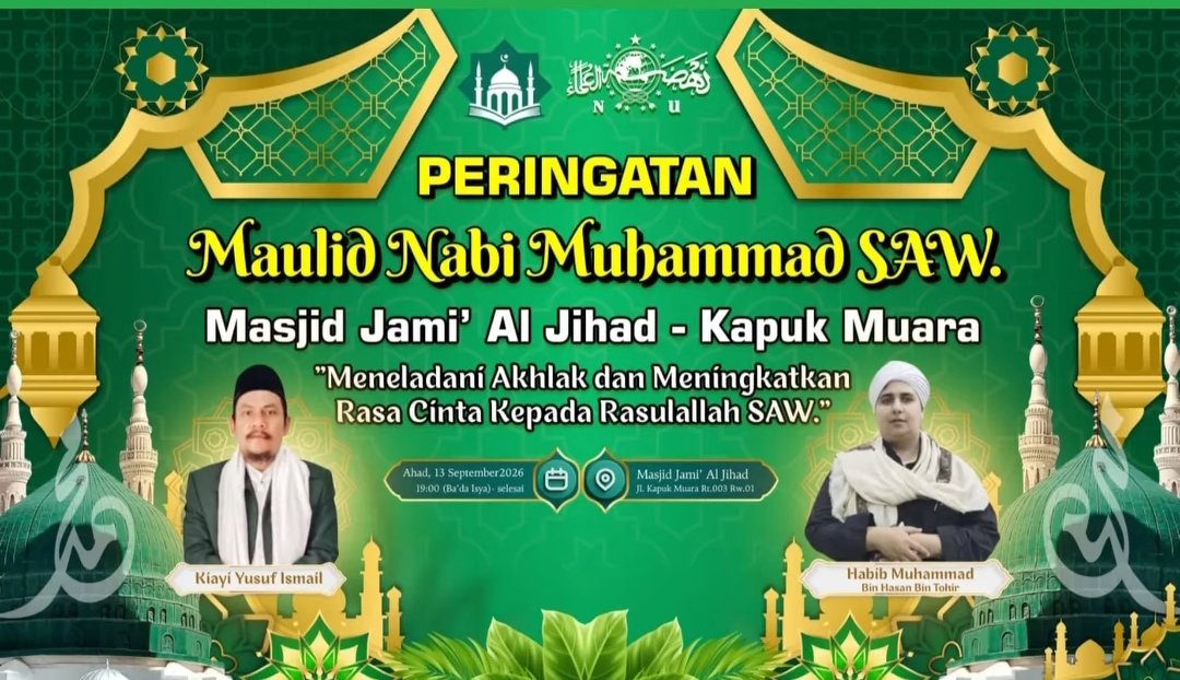 Maulid Nabi SAW, Kiayí Yusuf Ismail dkk. – Jl. Kapuk Muara Rt.003 Rw.01 (13-09-2026)