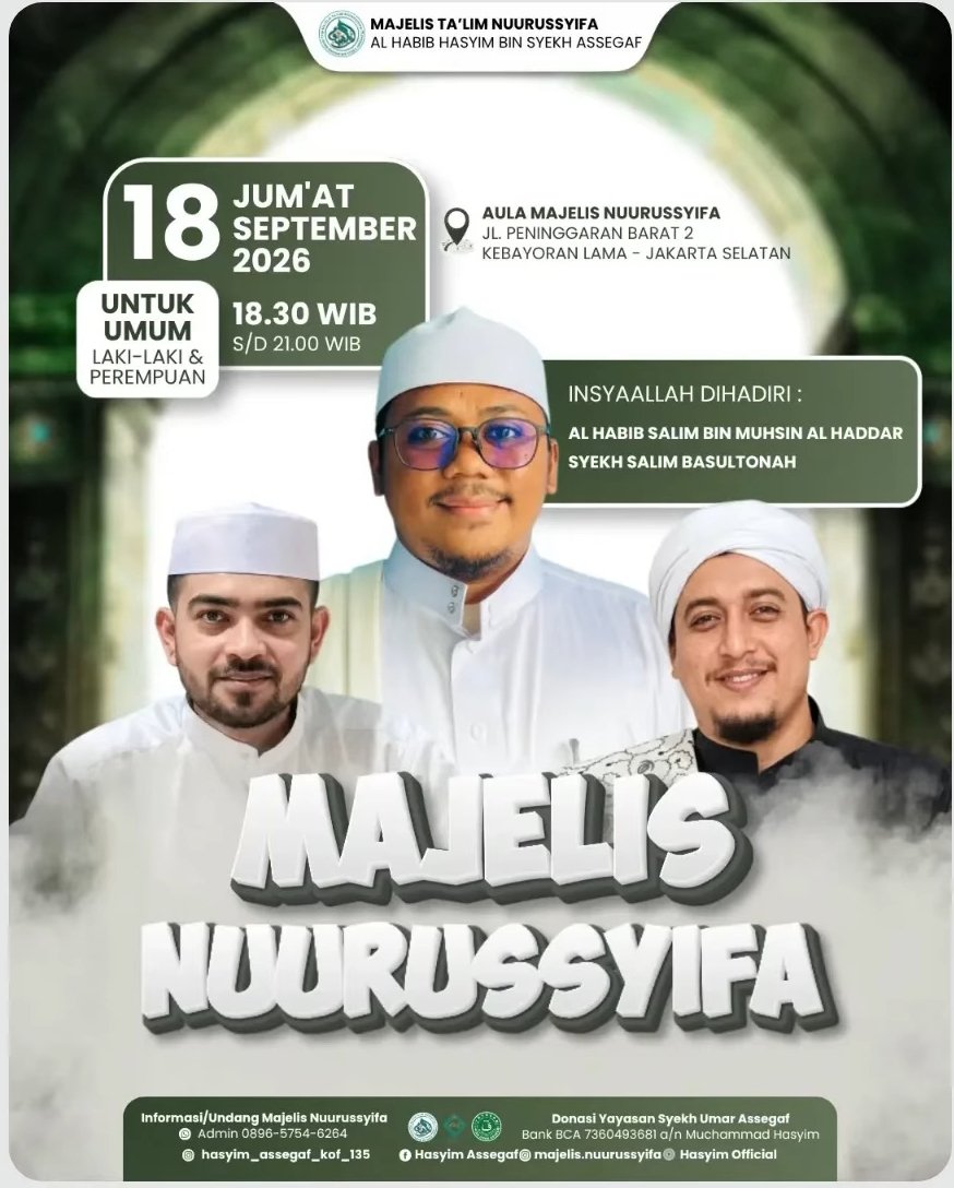 Majelis Nuurussyifa, Al Habib Salim bin Muhsin Al Haddar dkk. – Kebayoran Lama,…