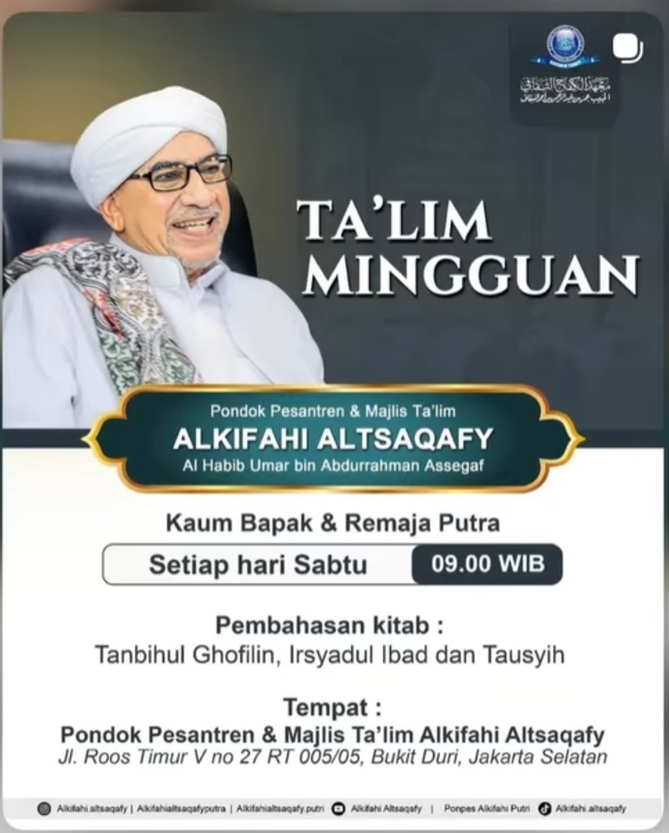 Talim Mingguan, Al Habib Umar bin Abdurrahman Assegaf – Bukit Duri, Jakarta Selatan…