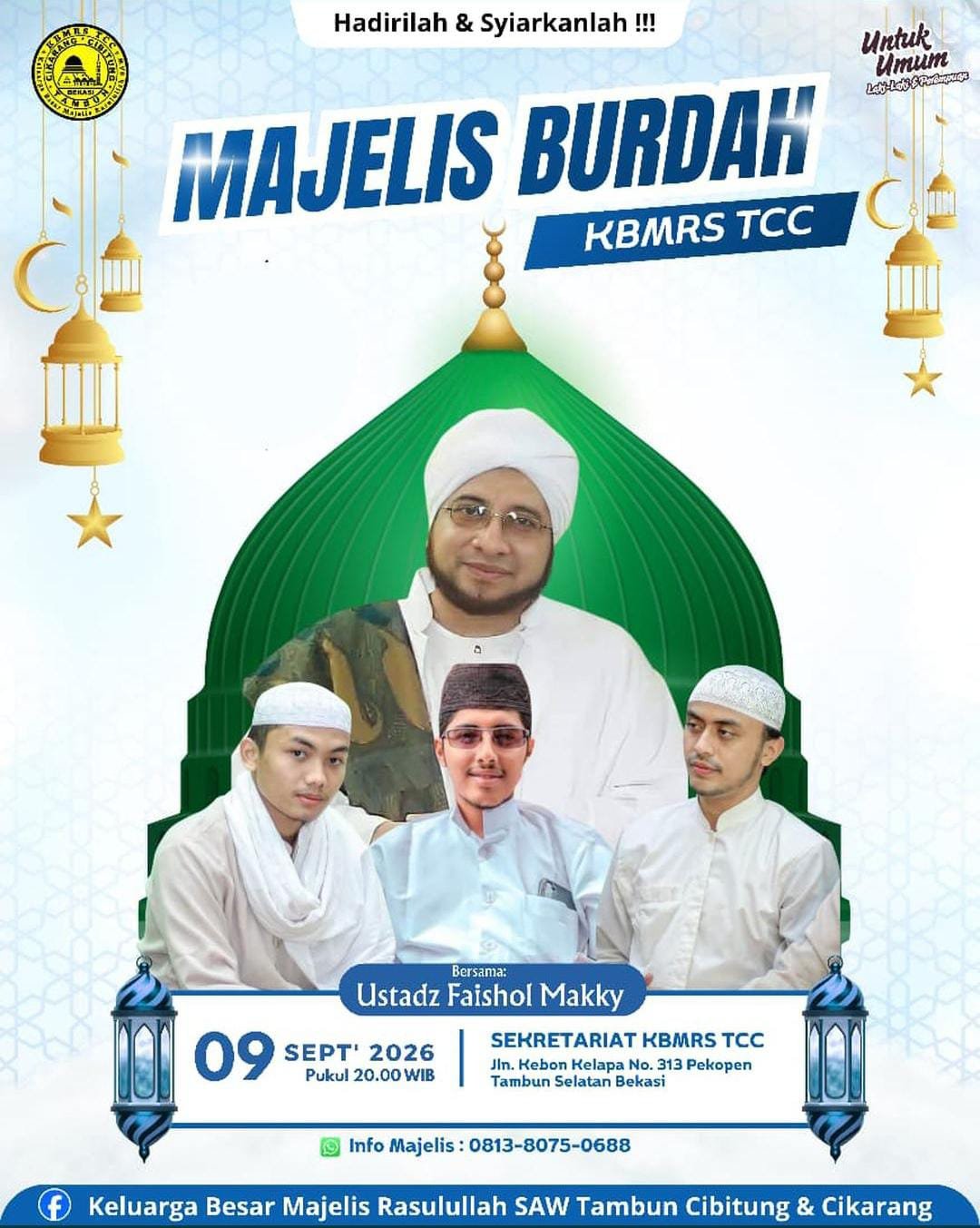 Majelis Burdah KBMRS TCC, Ustadz Faishol Makky – Bekasi (09-09-2026)