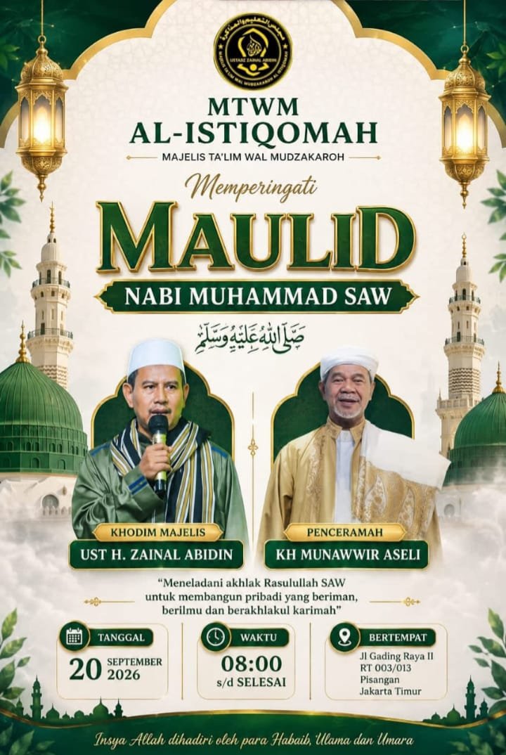 Memperingati Maulid Nabi SAW, KH MUNAWWIR ASELI – Jl Gading Raya II RT 003/013…