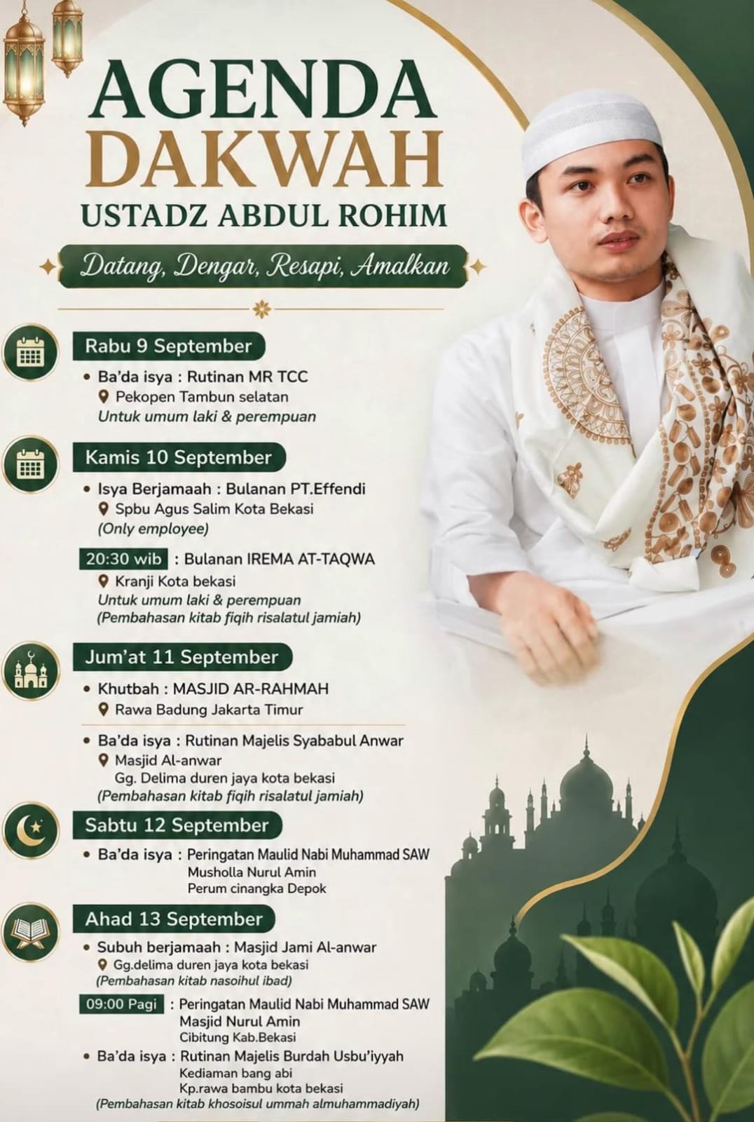 Bulanan IREMA AT-TAQWA, Ustadz Abdul Rohim – Kota Bekasi (10-09-2026)