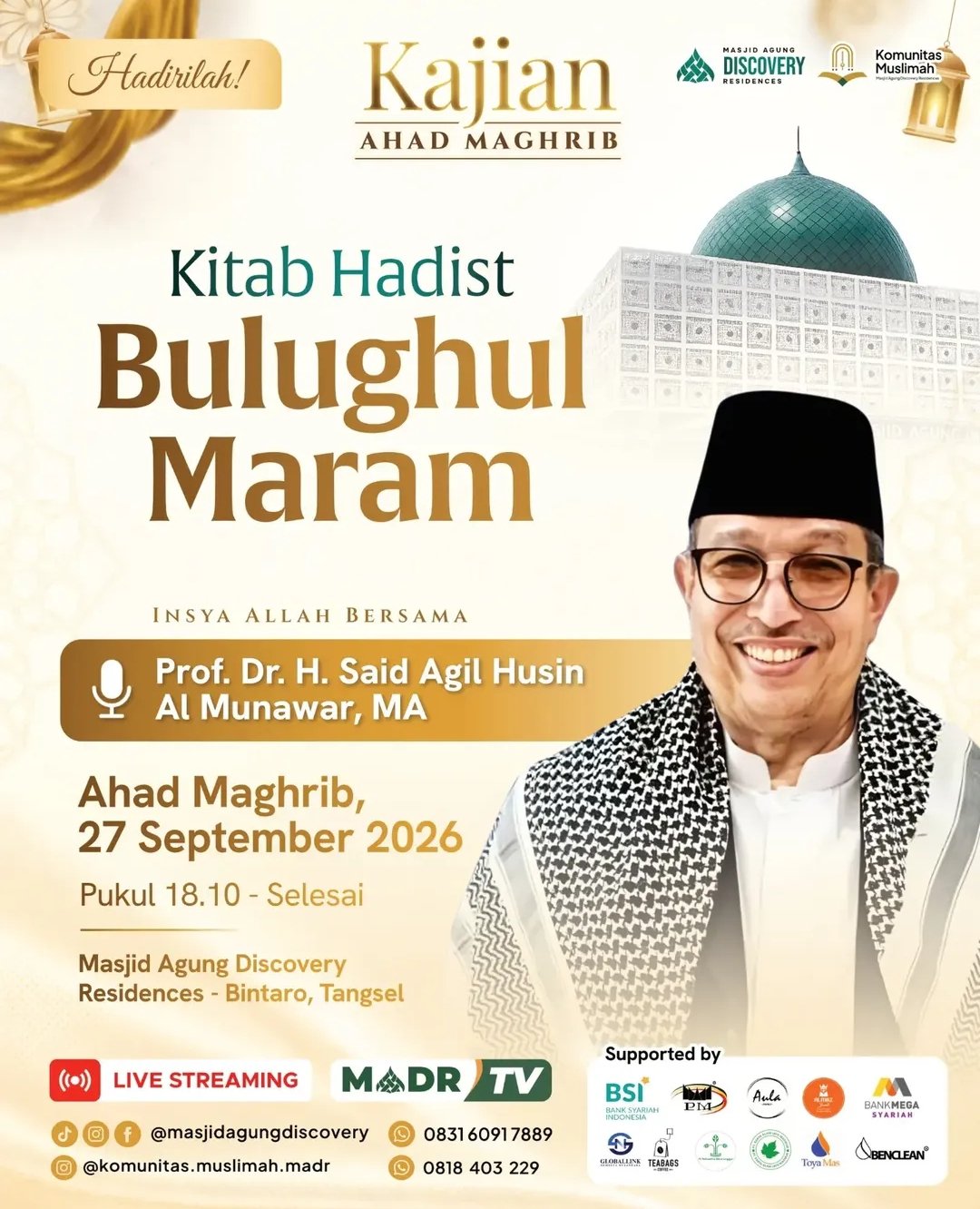 Pembacaan Kitab Hadist Bulughul Maram, Prof. Dr. H. Said Agil Husin Al Munawar dkk. -…