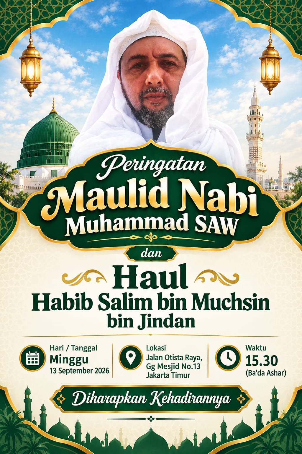 Maulid Nabi SAW dan Haul Habib Salim bin Muchsin bin Jindan – Gg Mesjid No.13, Jakarta…