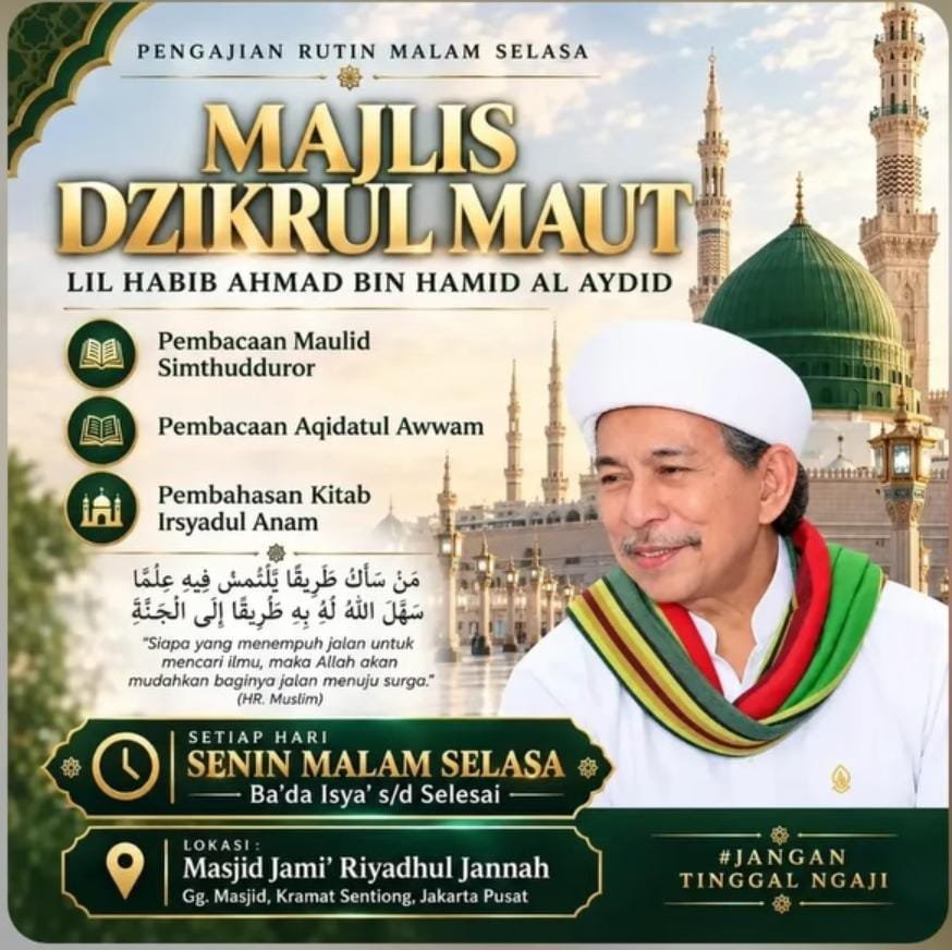 Pengajian Rutin Malam Selasa Majlis Dzikrul Maut Lil Habib Ahmad bin Hamid Al Aydid,…