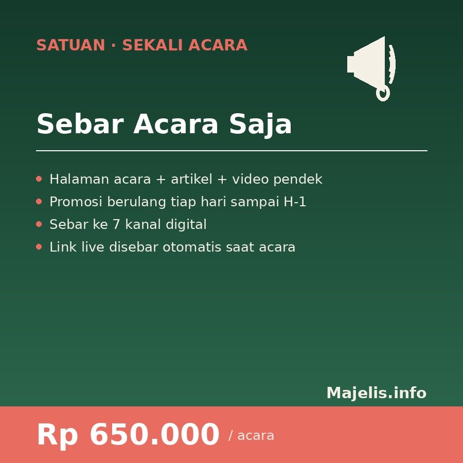 Paket Sebar Acara & Live Streaming 5 Sebar Acara Saja (Satuan)