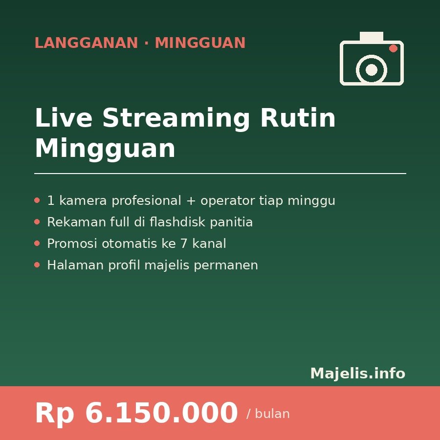 Paket Sebar Acara & Live Streaming 2 Langganan Live Streaming Sederhana Mingguan
