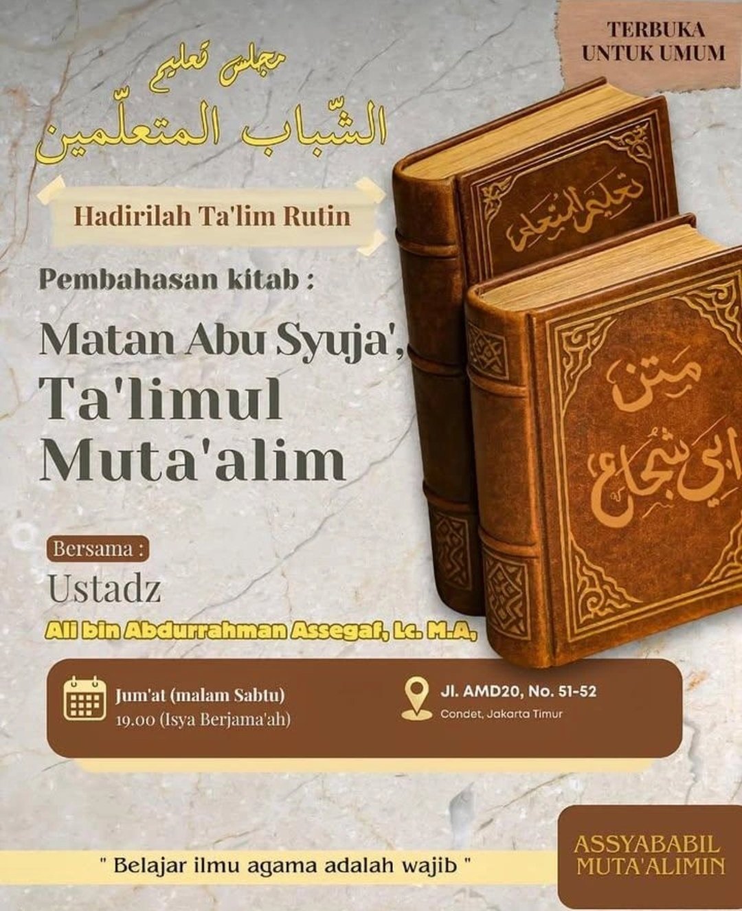 Majelis Talim Asy-Syabab Al-Mutaallimin, Ustadz Ali bin Abdurrahman Assegaf dkk. (28-08-2026)