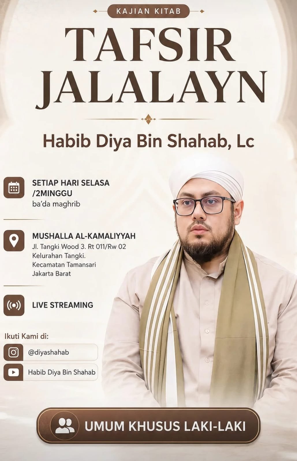 Pembacaan Kitab Tafsir Jalalayn, Habib Diya Bin Shahab – Kecamatan Tamansari, Jakarta Barat