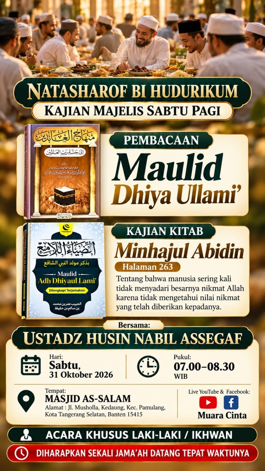Natasharof Bi Hudurikum Majelis Sabtu Pagi, Ustadz Husin Nabil Assegaf – Kota Tangerang Selatan
