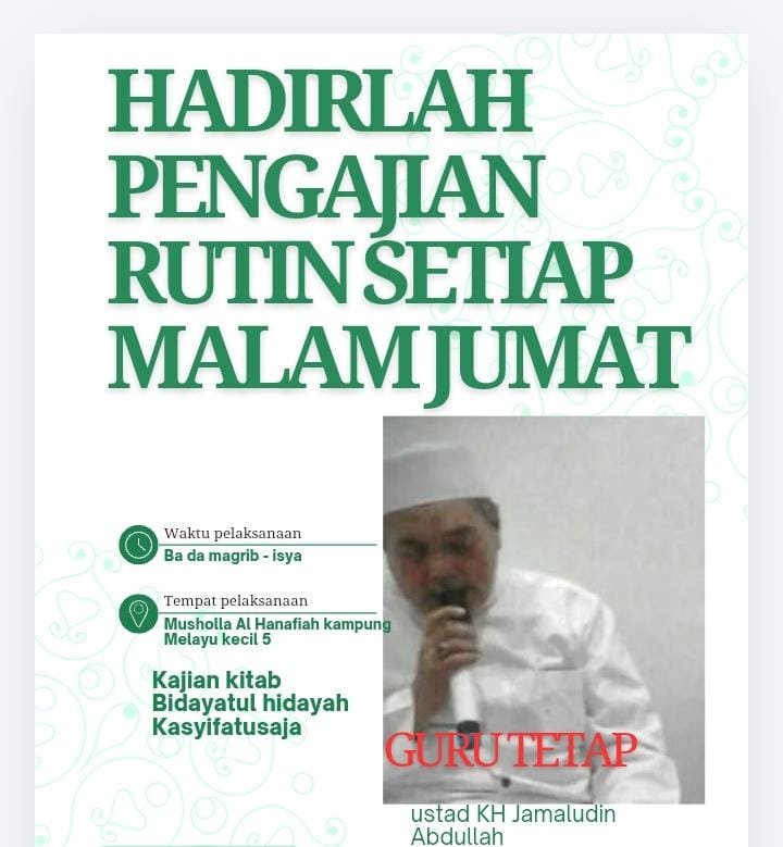 Pengajian Rutin Setiap Malam Jumat, Ustad KH Jamaludin Abdullah (29-10-2026)
