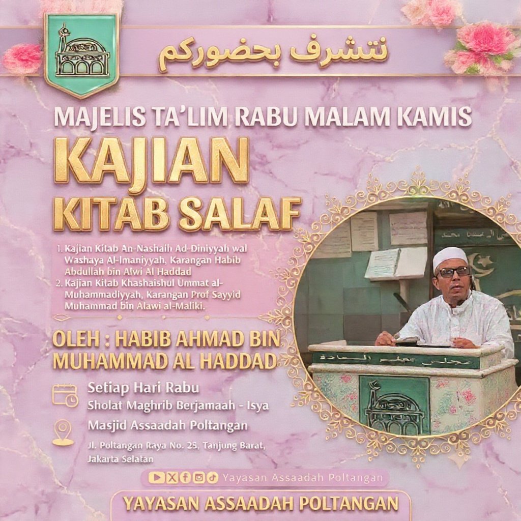 Cari Jadwal Pengajian 23 Majelis Ta’lim Rabu Malam Kamis – Jakarta Selatan
