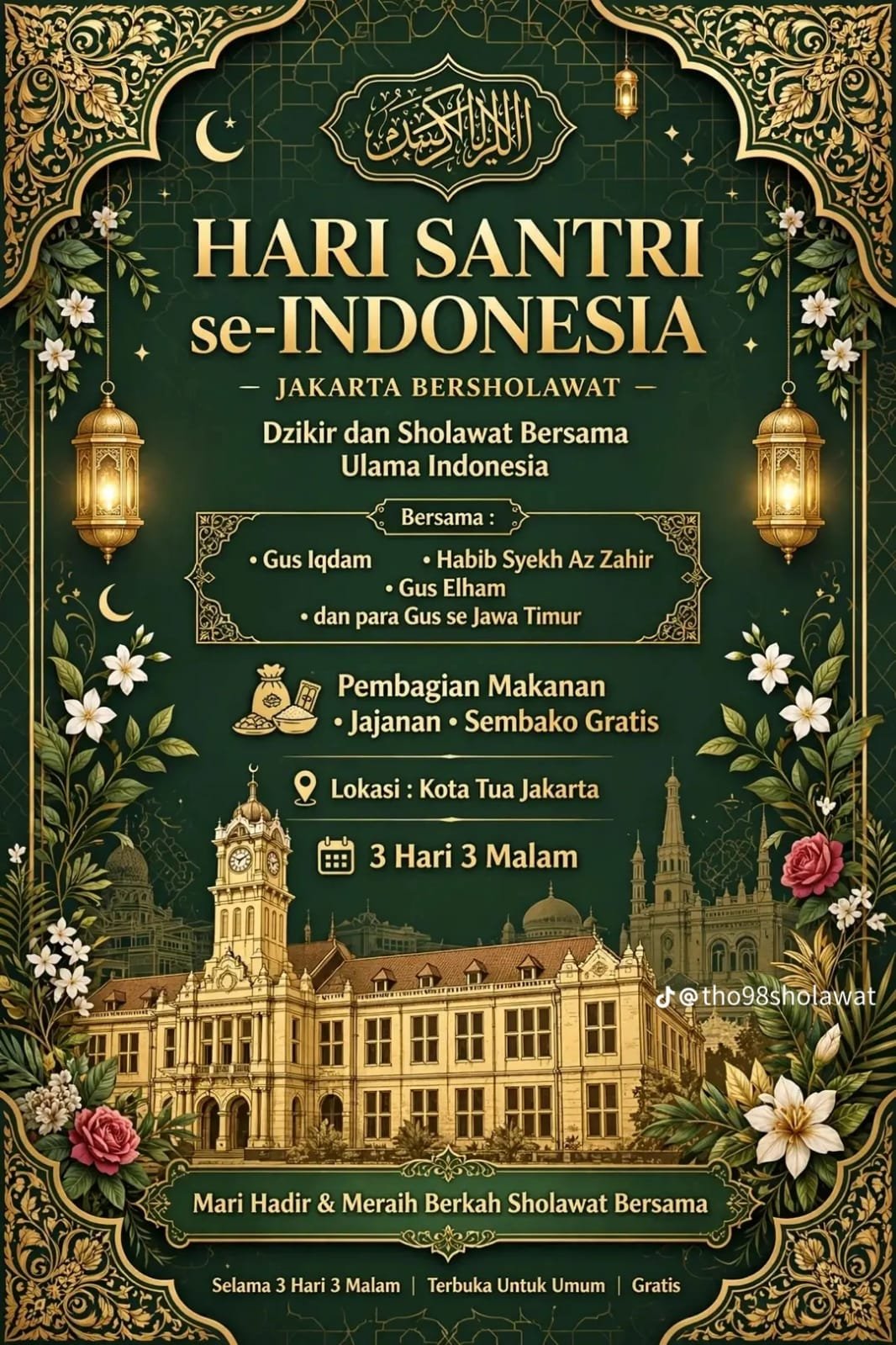 Hari Santri se-Indonesia – Jakarta Bersholawat, Gus Iqdam dkk. – Kota Tua Jakarta (29-10-2026)