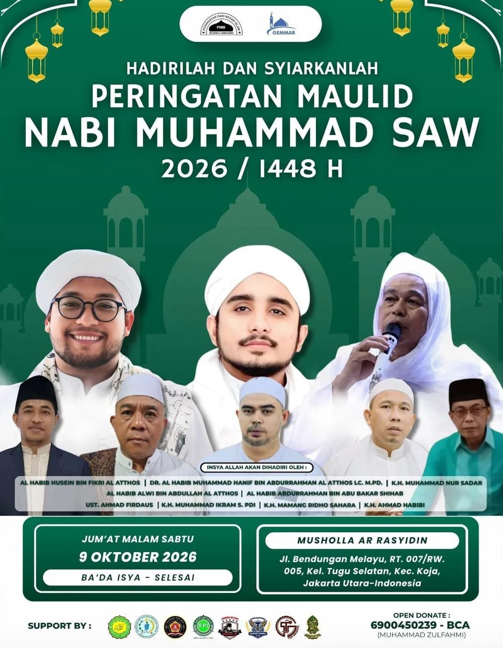 Maulid Nabi SAW 2026 / 1448 H, Al Habib Husein bin Fikri Al Atthos dkk. – Kec. Koja,…