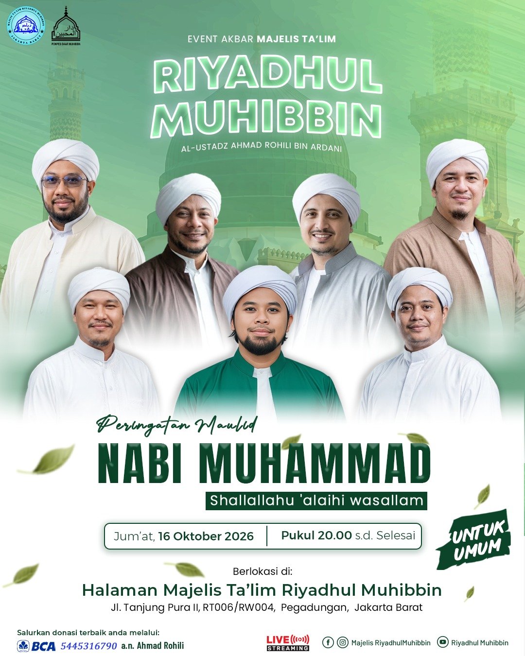 Event Akbar Majelis Ta’lim Riyadhul Muhibbin – Maulid Nabi SAW Shallallahu ‘alaihi wasallam
