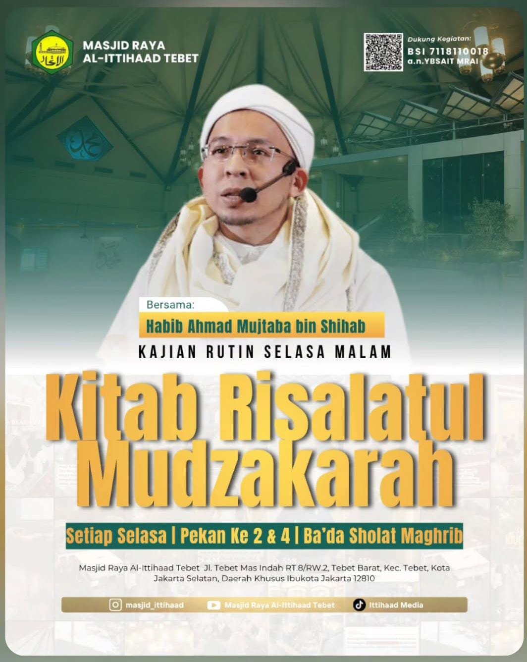Pembacaan Kitab Risalatul Mudzakarah, Habib Ahmad Mujtaba bin Shihab (27-10-2026)